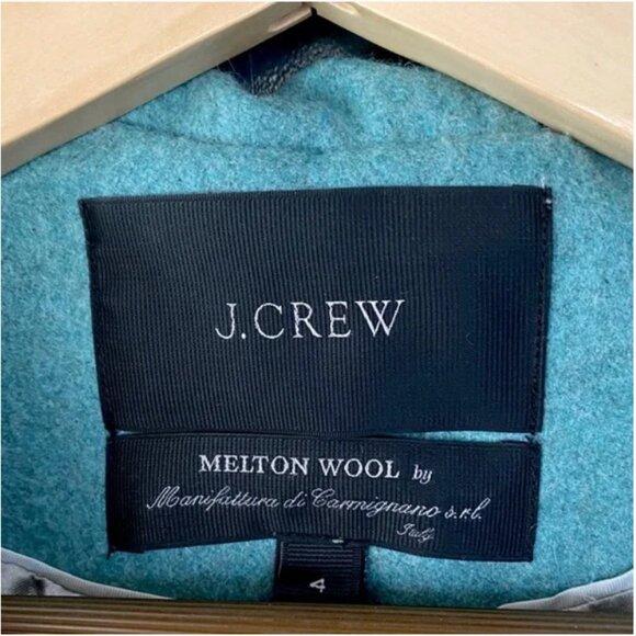 J. Crew Melton Wool Toggle Coat in Mint Blue Turquoise Duffle 4 - Picture 5 of 8